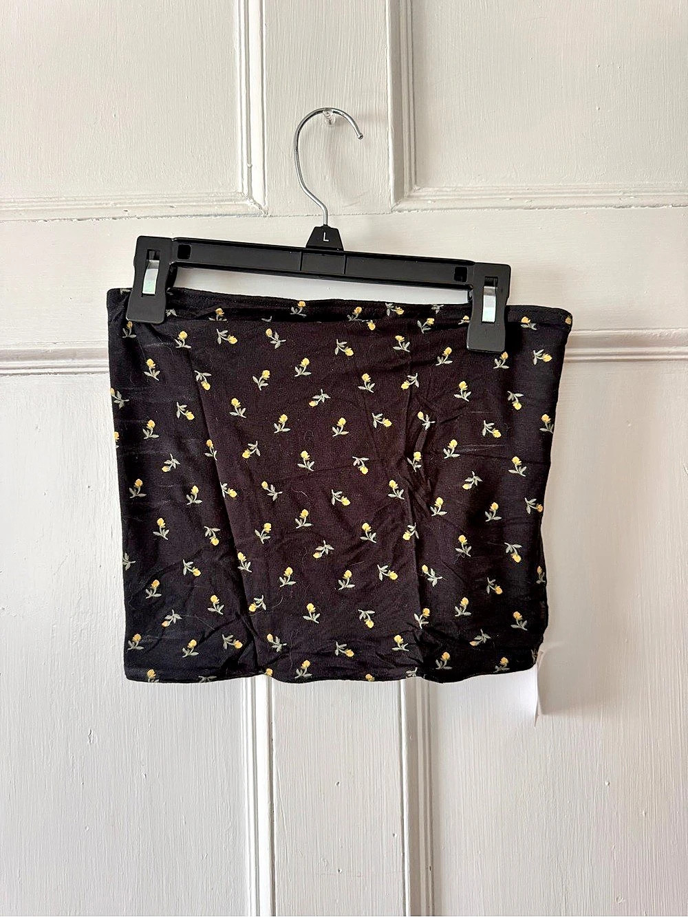 American Eagle Floral Tube Top in Black & Yellow Size XS